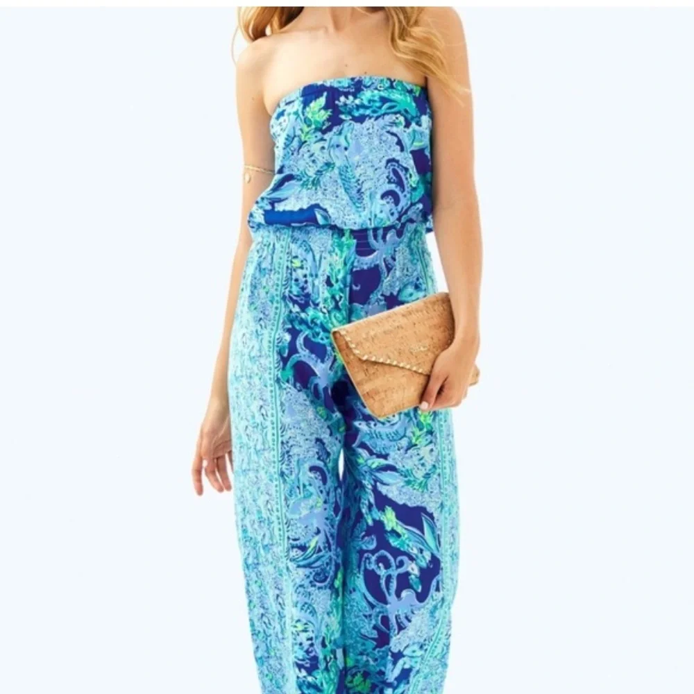NWT Lilly Pulitzer Pim Jumpsuit Sea Sirens Size XS EUC - Picture 4 of 14